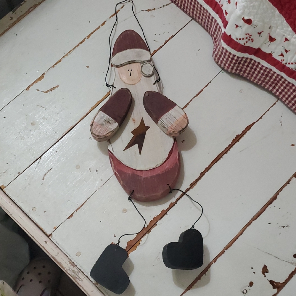 Rustic Santa Claus Wooden Hanging Decor